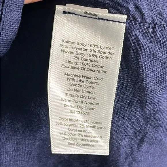 Vineyard Vines Women's Poplin Rib Mix Midi Dress size S Navy Preppy Country Club - Picture 12 of 15